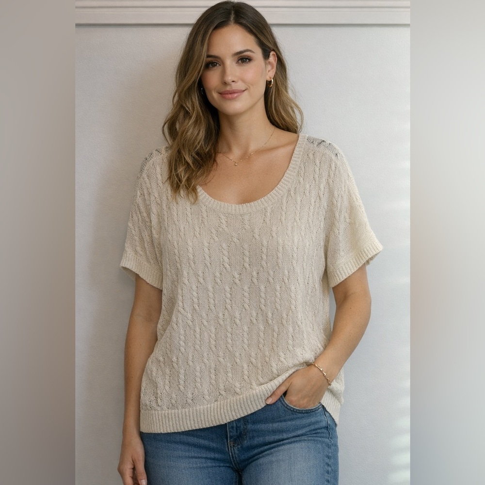 Joie Cream Scoop Neck Sweater